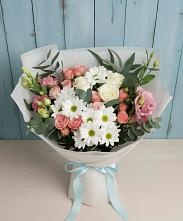 Букет цветов из:  Розы, Лизиантусы и Хризантемы в Андрюках