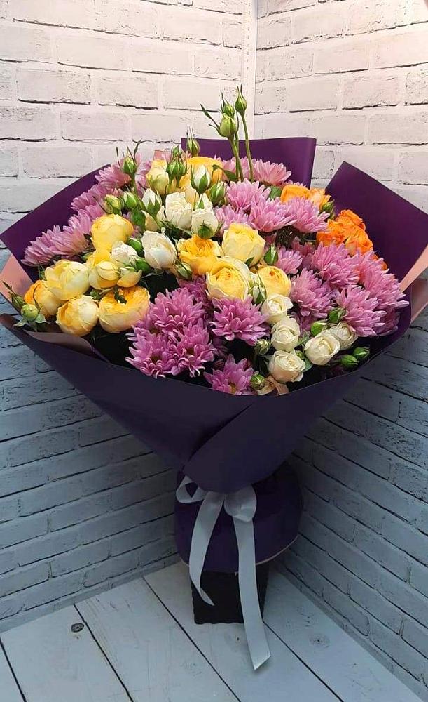 Букет цветов из: Хризантемы и Розы в Андрюках
