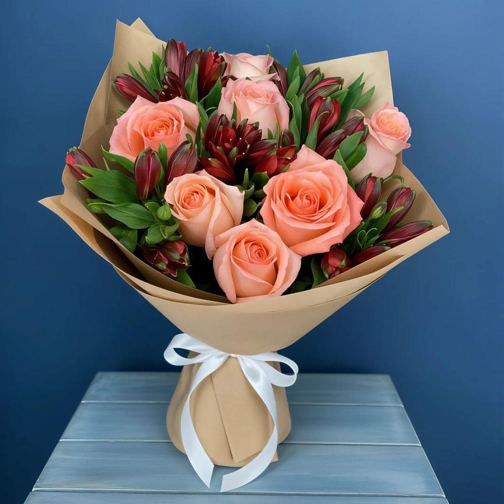 Букет цветов из: Розы и Альстромерии в Андрюках