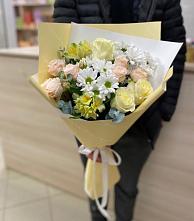 Букет цветов из:  Альстромерии, Розы и Хризантемы в Андрюках