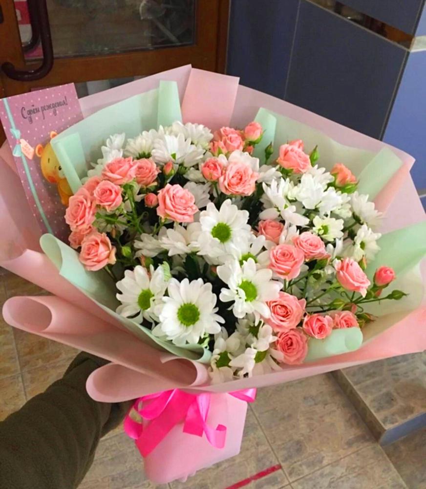 Букет цветов из: Розы и Хризантемы в Андрюках