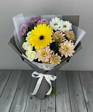 Букет цветов из:  Розы, Герберы и Хризантемы в Андрюках