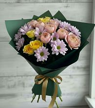 Букет цветов из:  Хризантемы и Розы в Андрюках