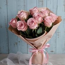 9 розовых роз в Андрюках Букет цветов из:  Розы в Андрюках